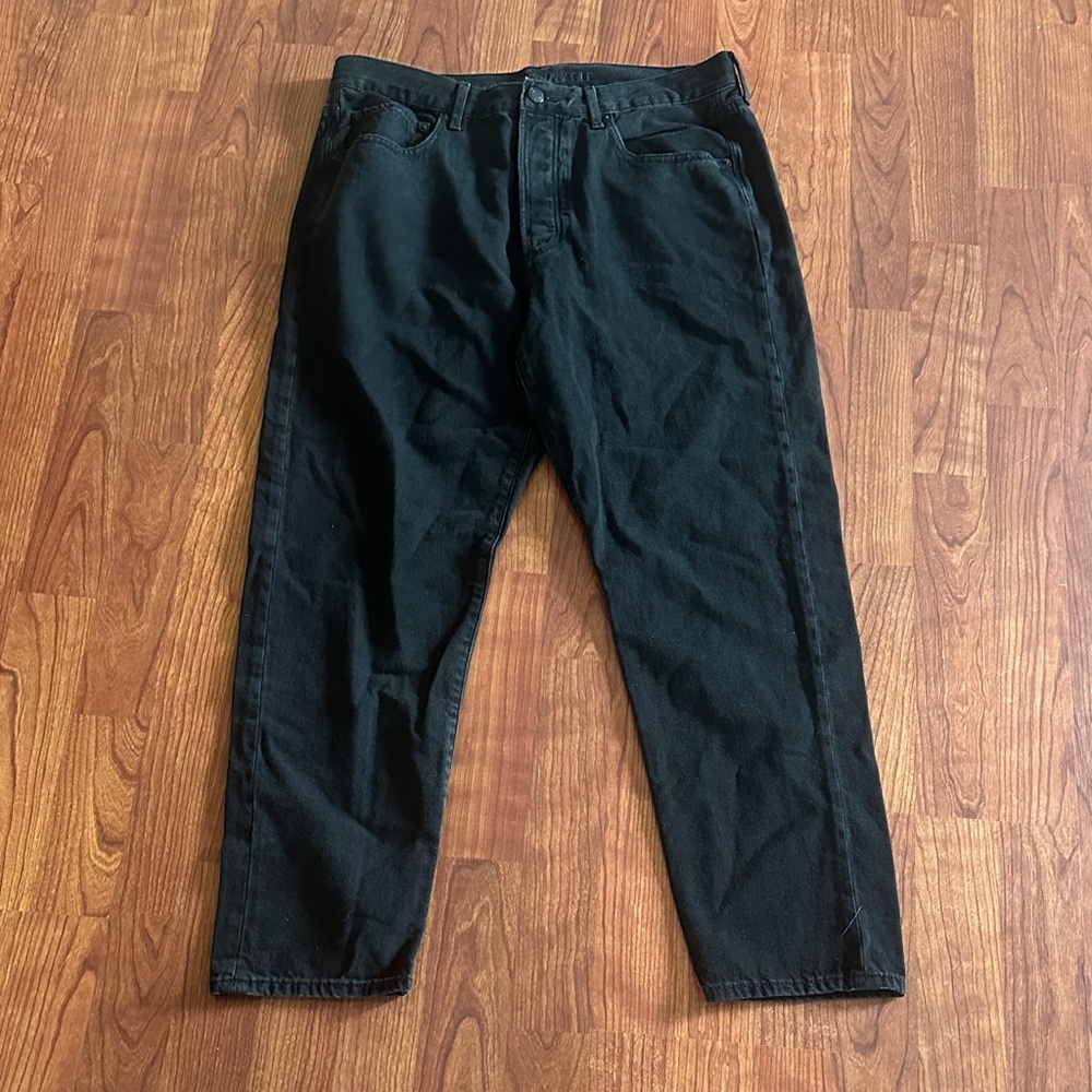 American Eagle Black Denim Jeans size 12. Hi rise girlfriend